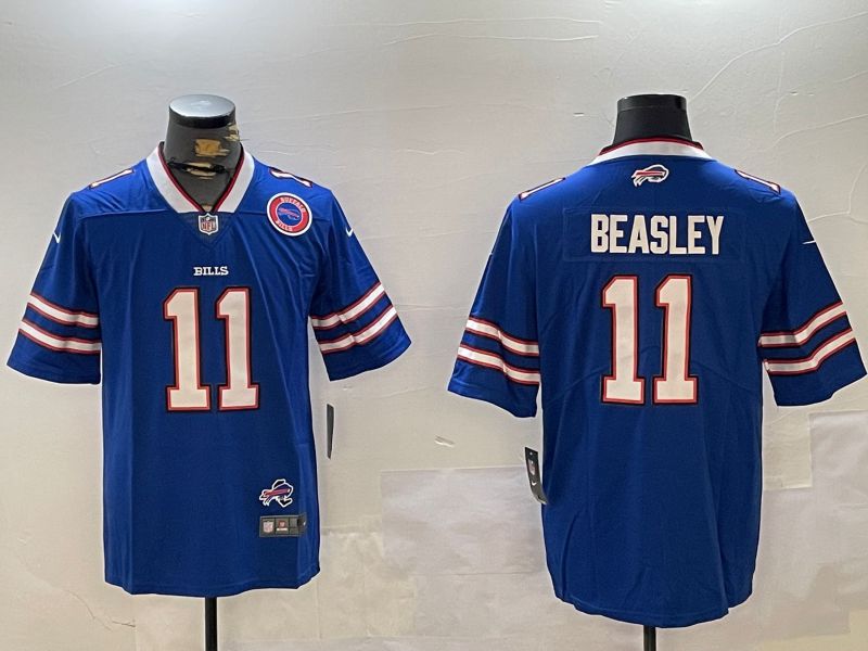 Men Buffalo Bills 11 Beasley Blue Second generation 2024 Nike Limited NFL Jersey style 3
